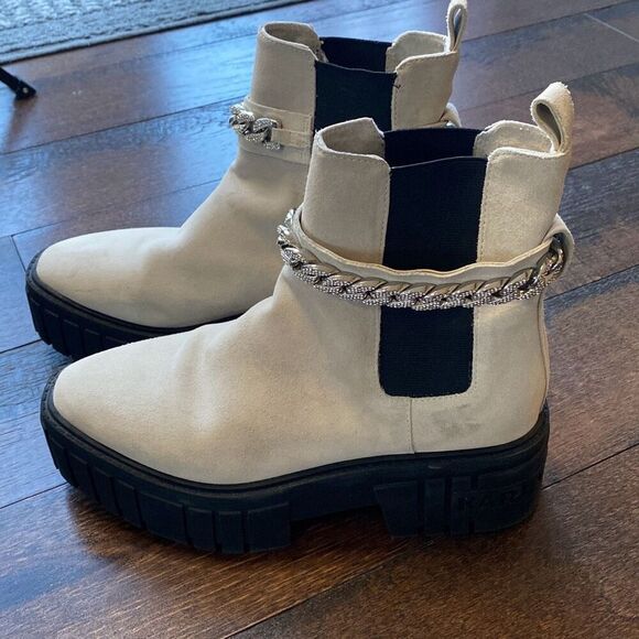 Karl Lagerfeld Shoes - Karl Lagerfield Rein Platform boots cream black size 7
